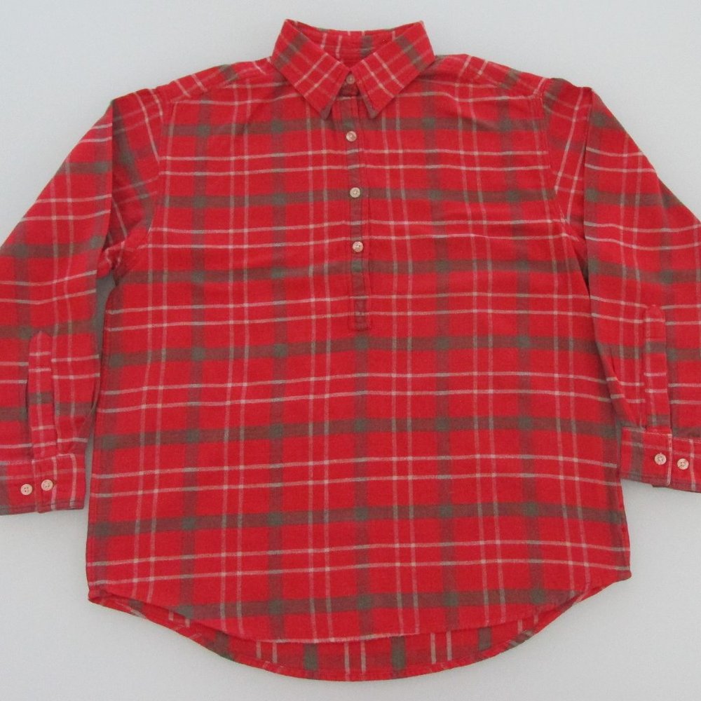 Classic Blues Women's Cotton Flannel Pullover Shirt Size Medium